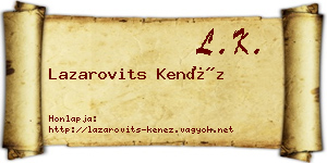 Lazarovits Kenéz névjegykártya